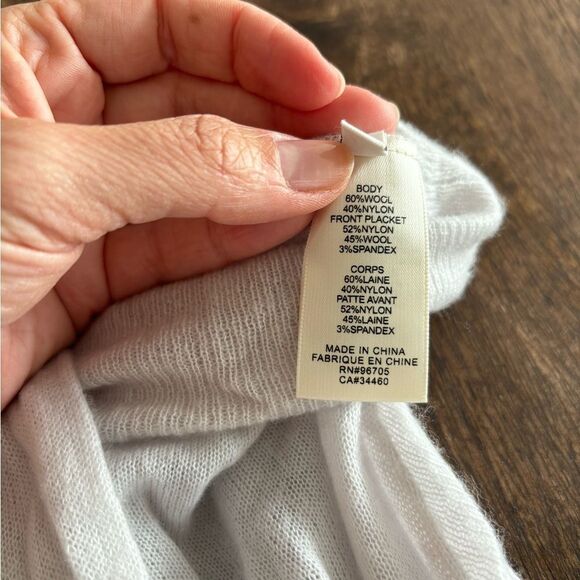 NWT Rebecca Taylor Wool Blend Rouched V neck Sweater Cardigan - Picture 7 of 10